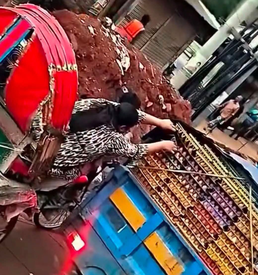 স্কুল থেকে সন্তানকে নিয়ে ফেরার পথে, যানজটে আটকে থাকা পিকআপ থেকে ডিম চুরি; ভিডিও ভাইরাল